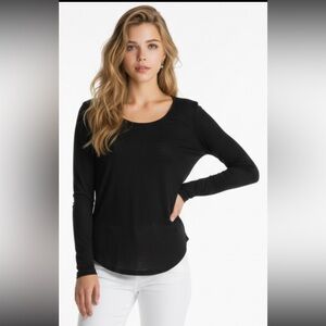 VINCE Tee Shirt Top Black Cotton Lightweight NWT $90 Small